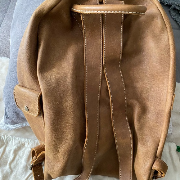 Roots Tan Leather Backpack - Picture 2 of 4